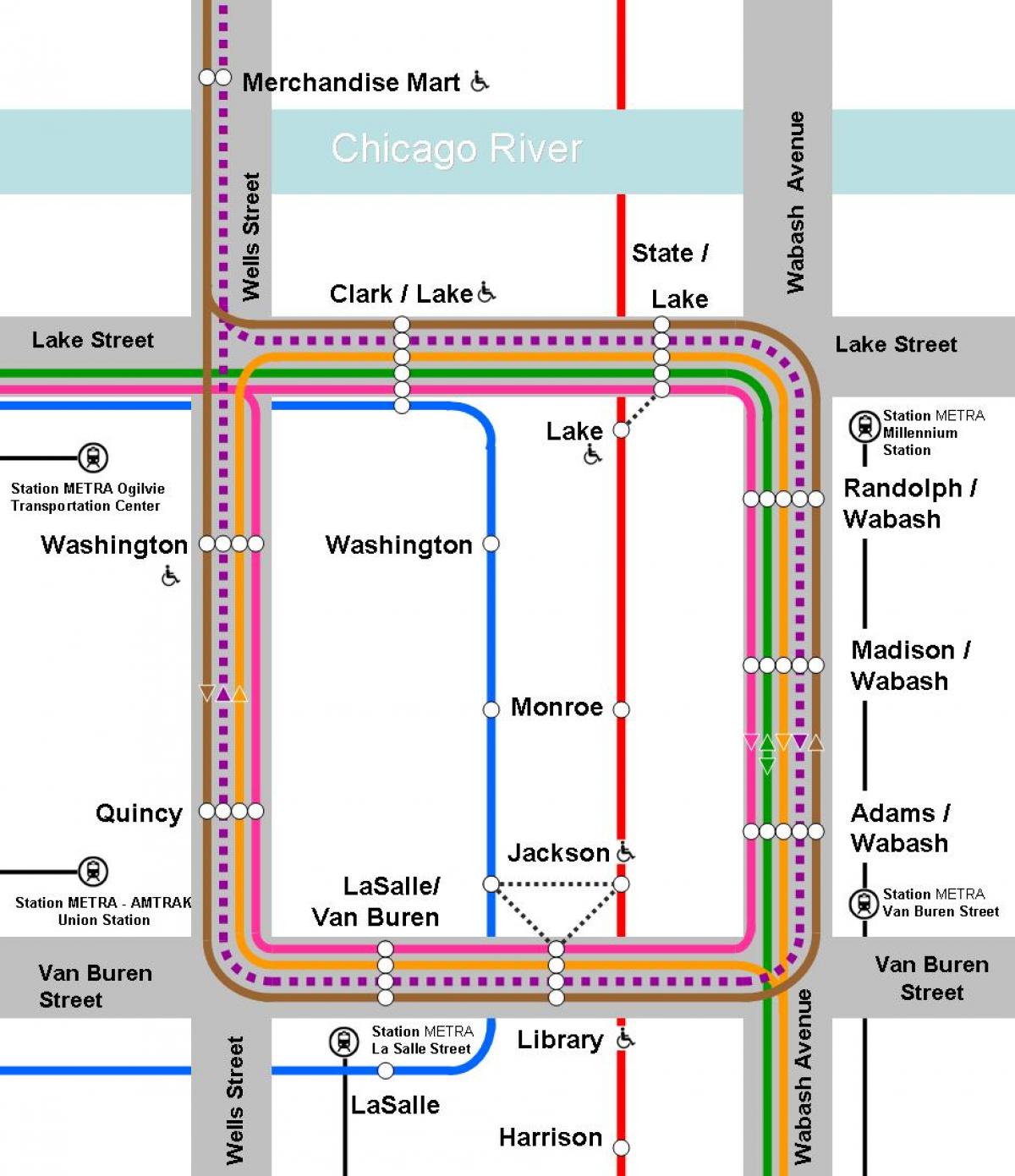 orange bản đồ đường Chicago