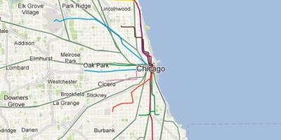 Chicago màu xanh, đường tàu bản đồ