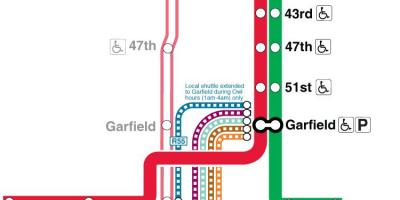 Chicago tàu điện ngầm bản đồ đường màu đỏ