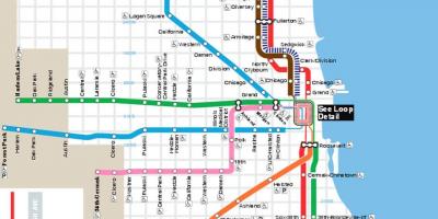 Bản đồ của Chicago dòng màu xanh