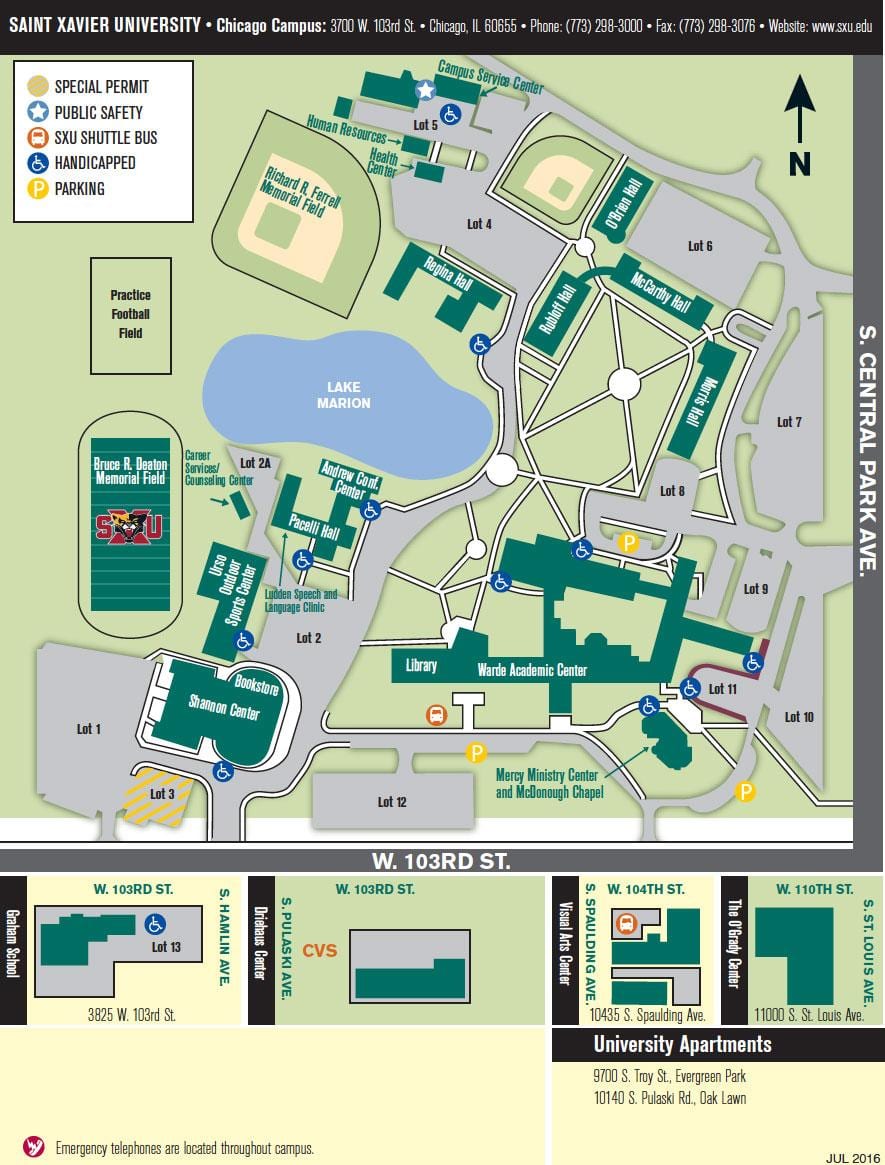 đại học Chicago bản đồ trường