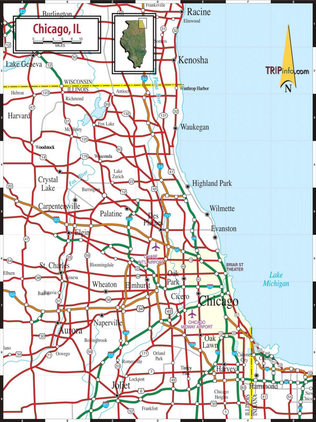 bản đồ của Chicago il