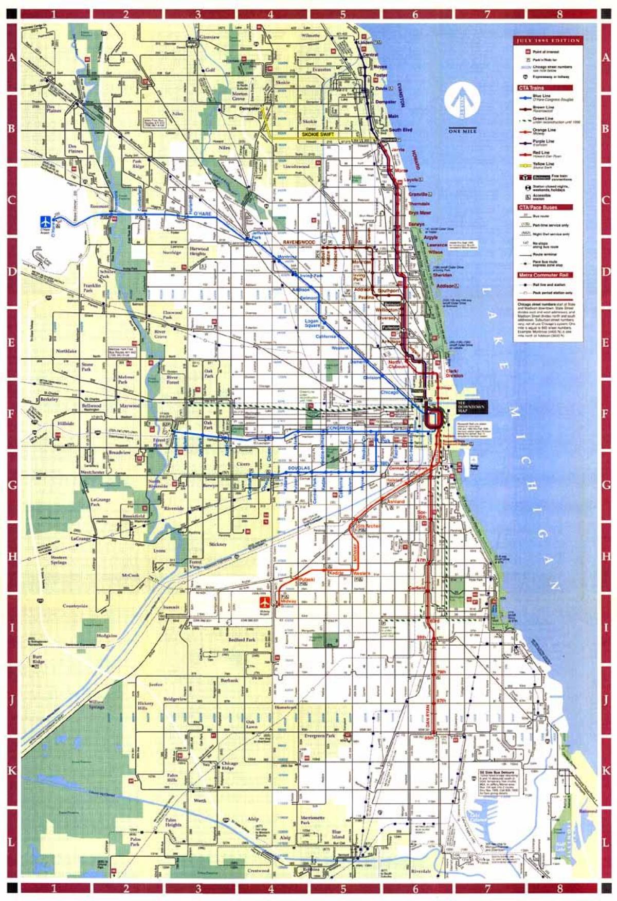 thành phố của Chicago bản đồ