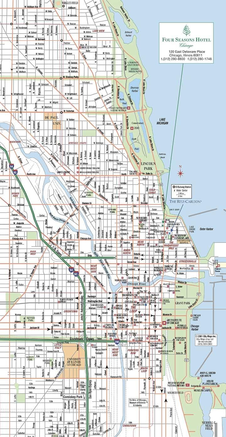 đường phố, bản đồ của Chicago