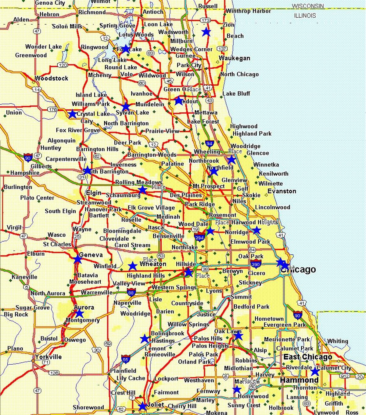 bản đồ thành phố của Chicago