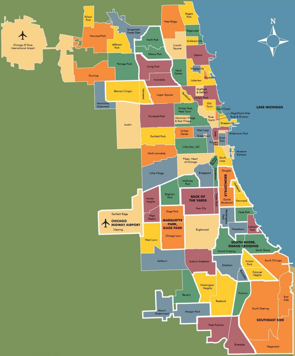 bản đồ của khu dân cư ở Chicago