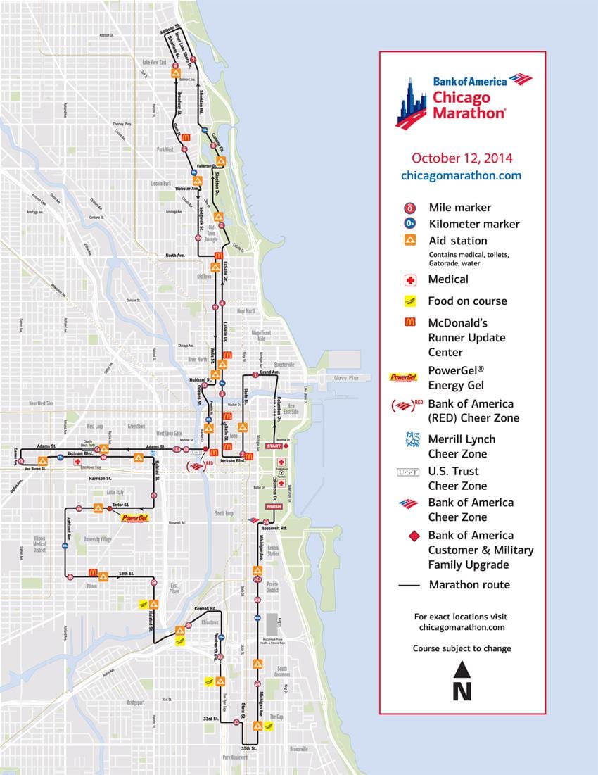 Chicago marathon đua bản đồ