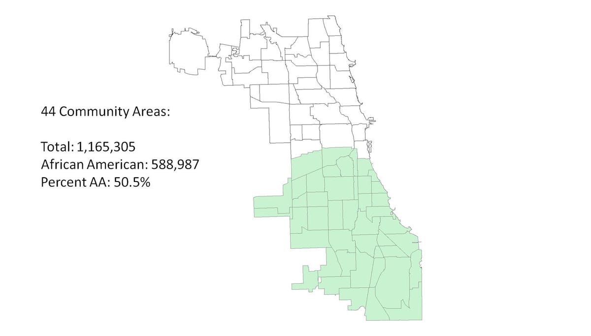 phía nam Chicago bản đồ