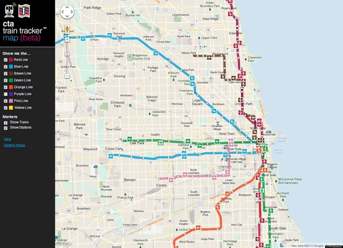 Chicago giao thông công cộng bản đồ