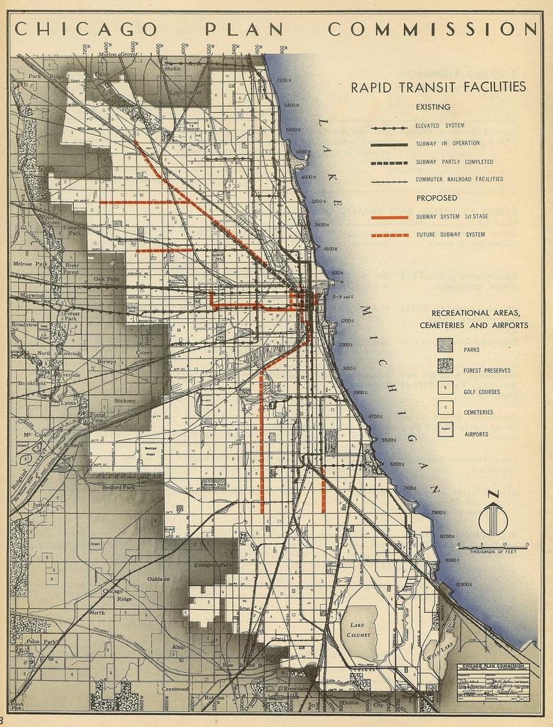 bản đồ của Chicago tàu điện ngầm