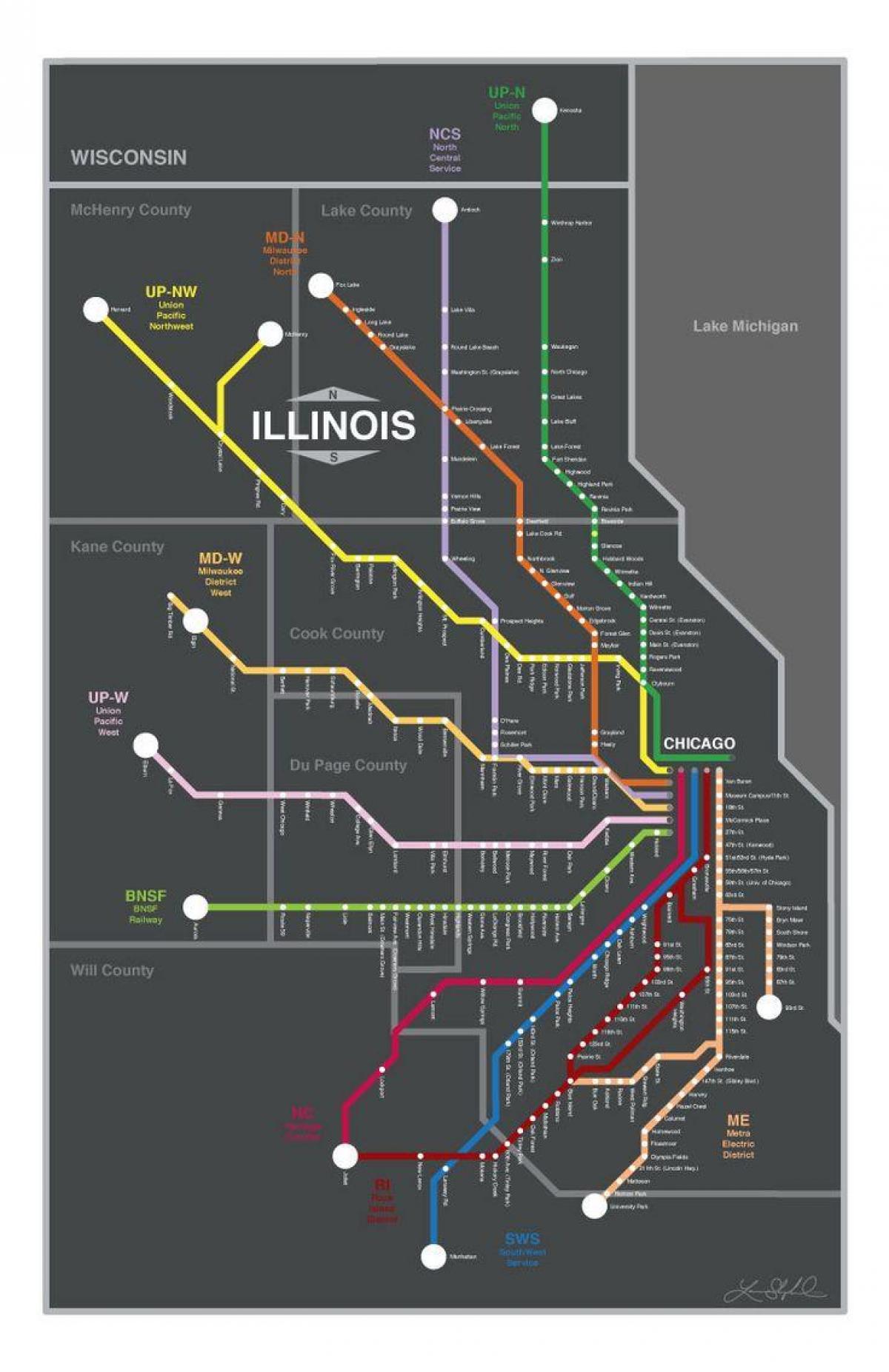 thực bản đồ tàu Chicago