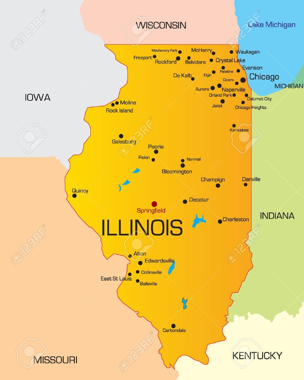Chicago nước bản đồ