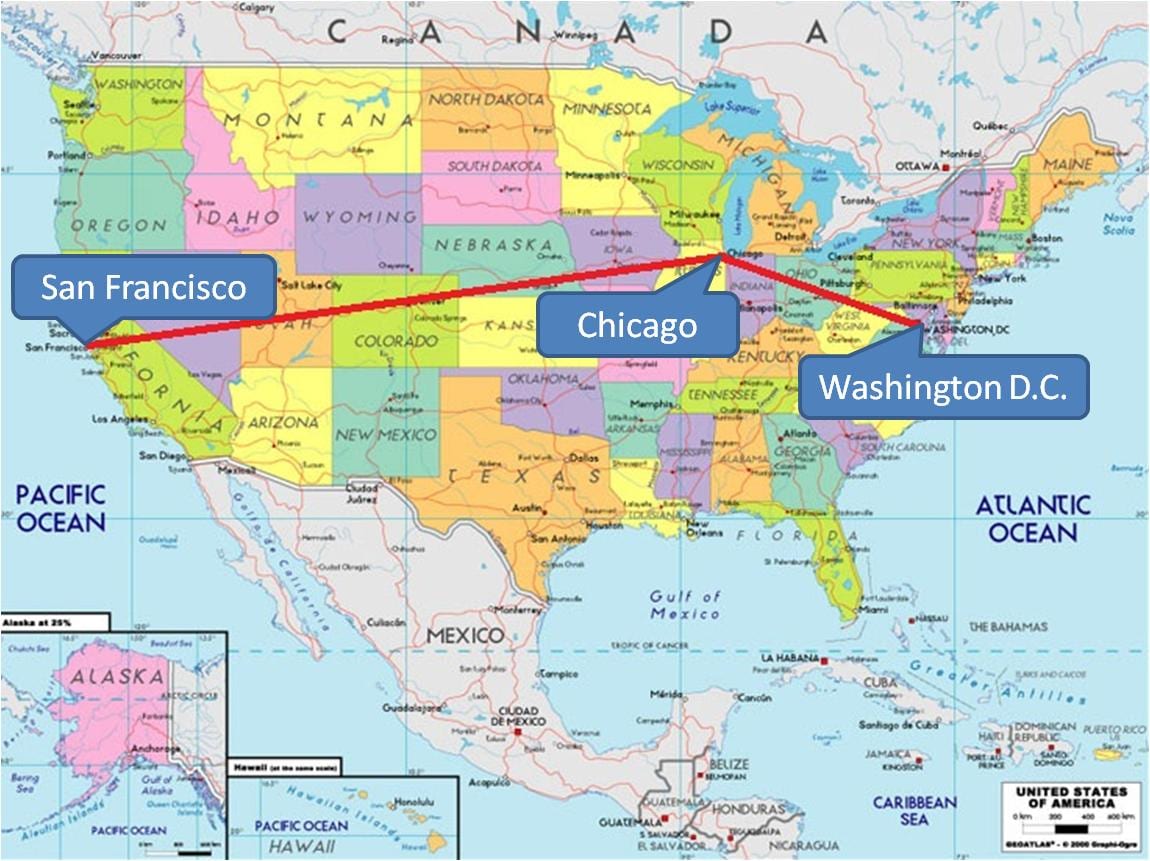 Chicago trên bản đồ hoa KỲ
