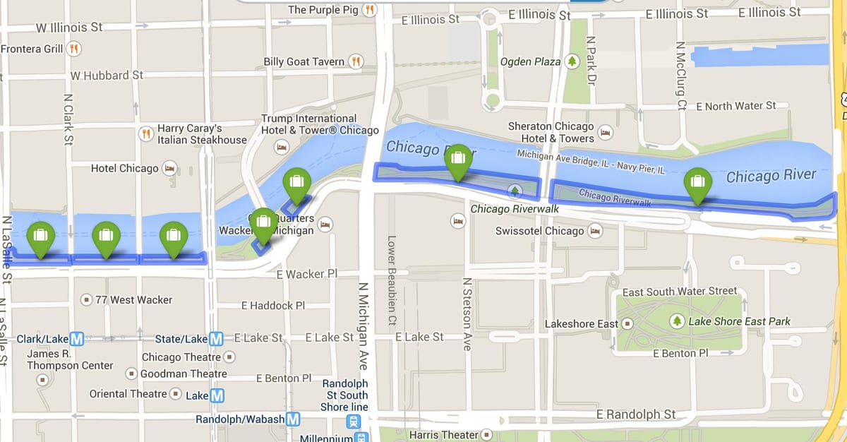 bản đồ của đường ven sông Chicago