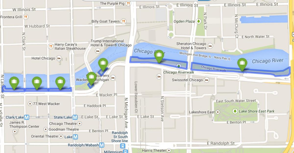 bản đồ của đường ven sông Chicago