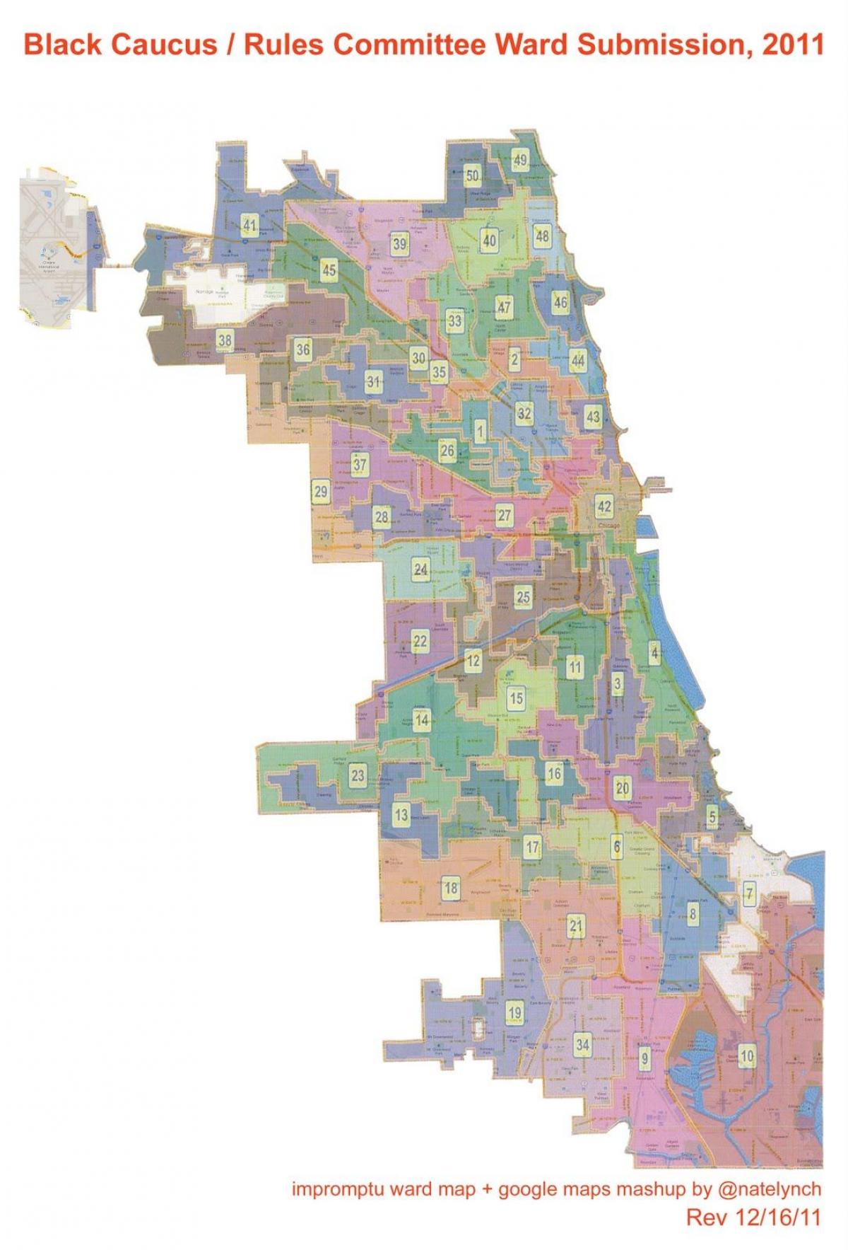 thành phố của Chicago ward bản đồ