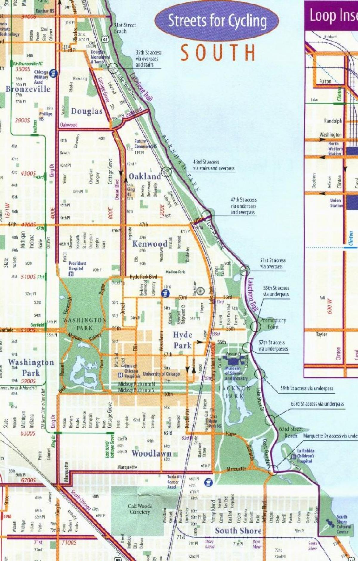 Chicago xe đạp lane bản đồ