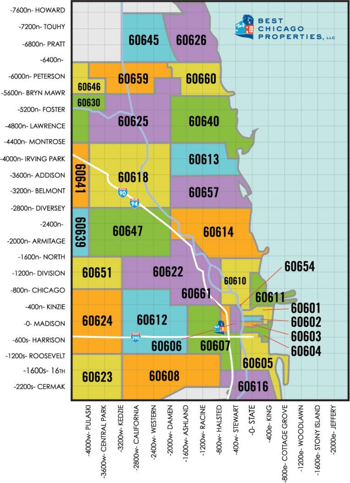 Khu vực Chicago mã bản đồ