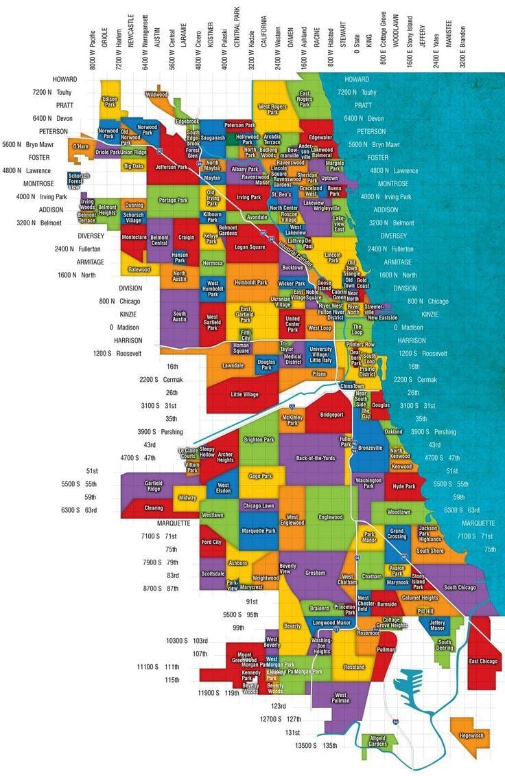 Chicago và vùng ngoại ô bản đồ