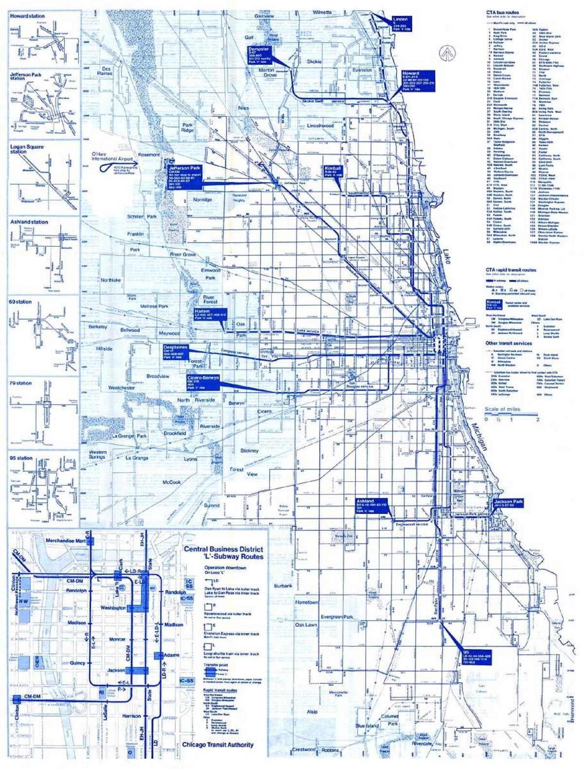 Chicago hệ thống xe buýt bản đồ