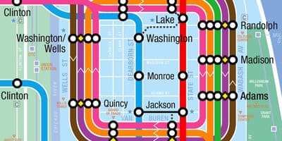 Vòng lặp Chicago bản đồ
