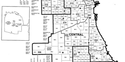 Cảnh sát quận bản đồ của Chicago