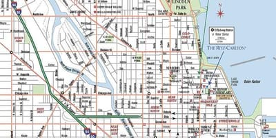 Đường phố, bản đồ của Chicago