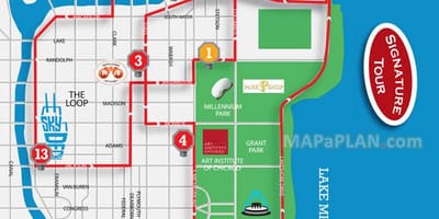 Chicago tham quan bản đồ