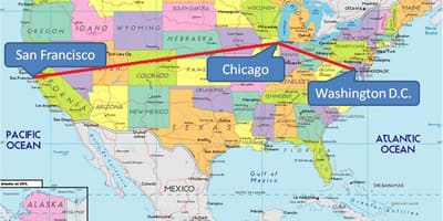 Chicago trên bản đồ hoa KỲ