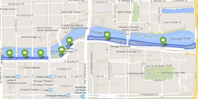Bản đồ của đường ven sông Chicago