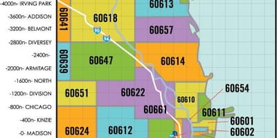 Khu vực Chicago mã bản đồ