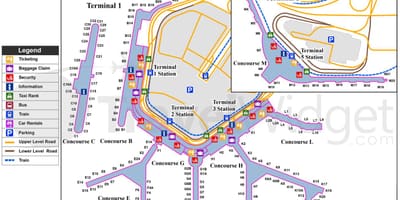 Bản đồ của Chicago O Hare sân bay