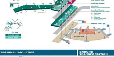 Chicago O Hare sân bay cổng bản đồ