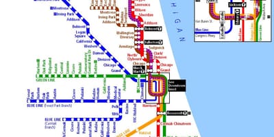 Tàu điện ngầm ở Chicago bản đồ